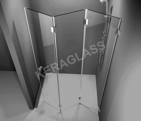 Folding shower screen Paris 3 /Harmonica type/